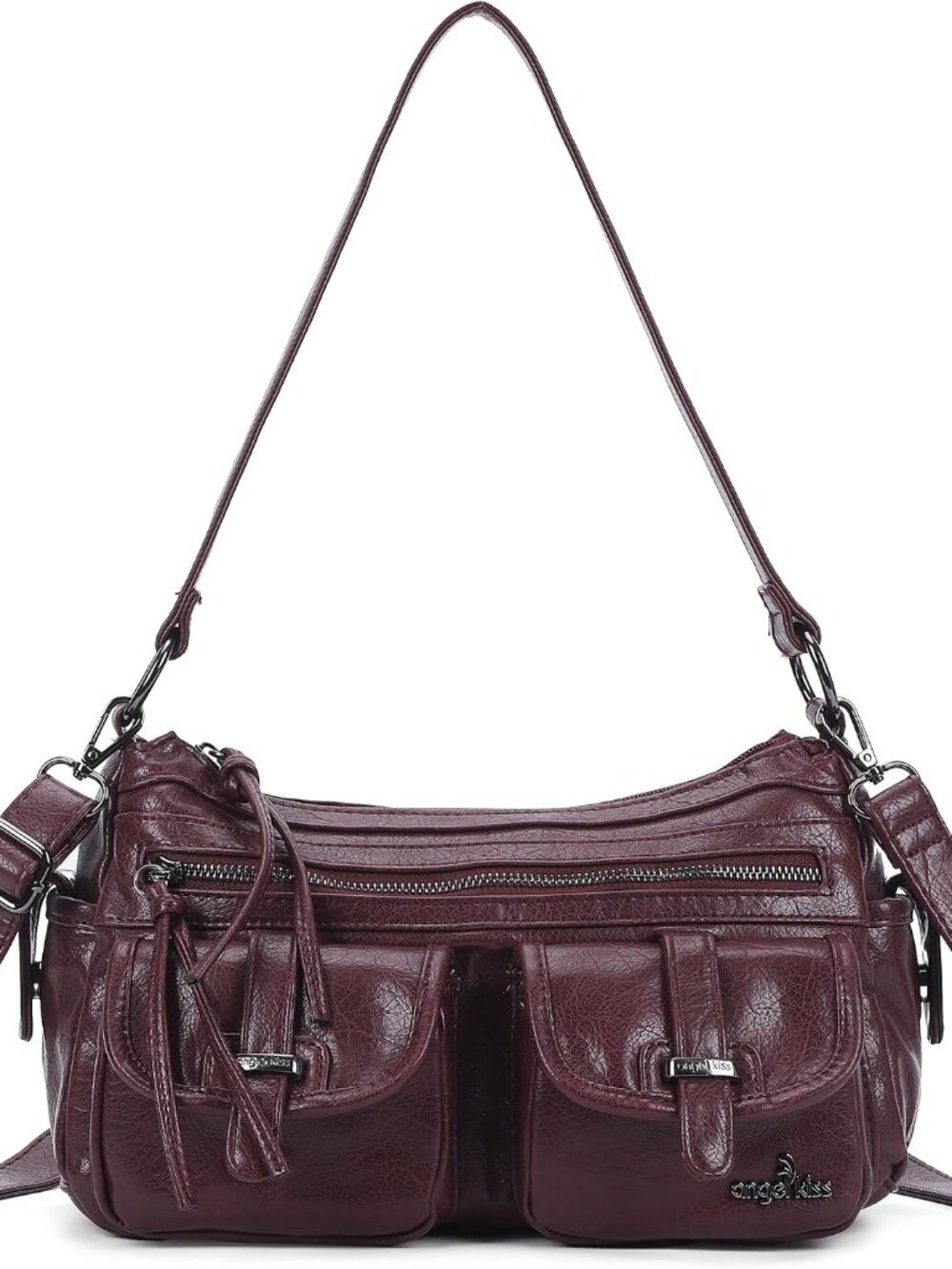 Hobo Purses for Women Crossbody Shoulder Bag Ladies Multi Pocket Handbags with A